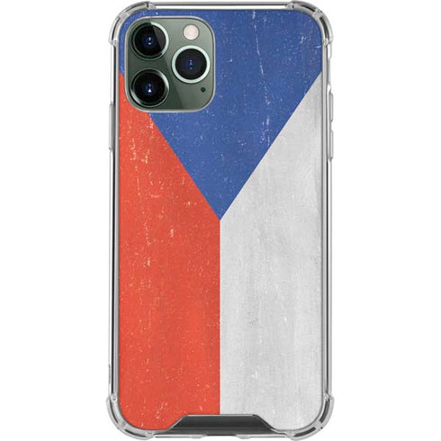 Czech Republic Flag Distressed iPhone 12 Pro Max Clear Case